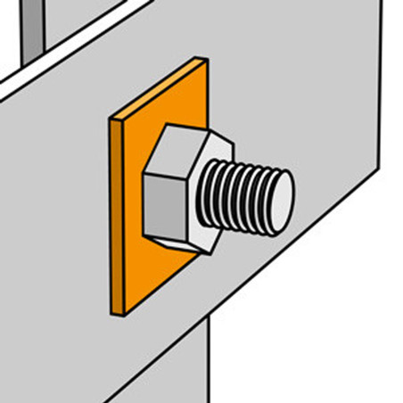 1 x Skiver Firkantet naturlig nylon M12X40X4