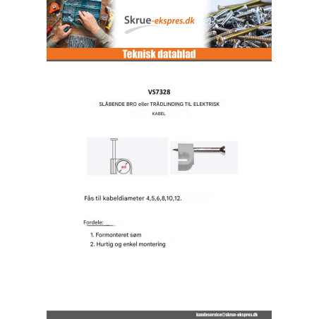 1 x Sømklemme to HIT diameter 5 hvid nylon