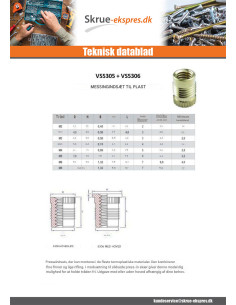 Gevindindsæt med hoved FINFIX Messing M5X9.5 2
