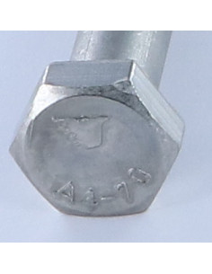 Bolt deltråd Sekskantet hoved M12X80 Rustfrit stål A4 2