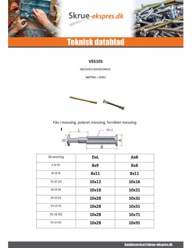 1 x Skrue binder M4 Nikkelbelagt messing for...