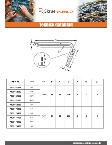 1 x Hyldebeslag 140X200 Sort