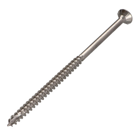 1 x TEKOR skruer trØ og spØnplader Rustfrit stål A2 forsænket hoved med takker T25 5X120 Gevind 70 spids