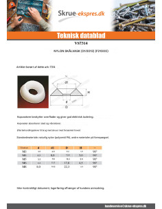 Cupped skive 8X22X6 V.TF M8 sort nylon 2