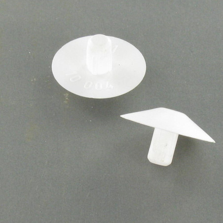 1 x Prop diameter 5 Hoveddiameter 20 Længde under hoved 7,5 Wit polyethyleen