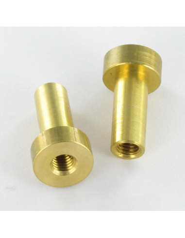 1 x Møtrik cylindrisk Messing 12X22 boret og...