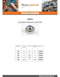 Nittemøtrik cylindrisk M3 Tykkelse materiale 14 M3... 2