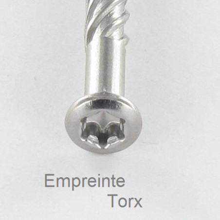 1 x Terrasseskrue TEKOR forsænket pan hoved T20 4,5X70 spids anti-kløvning type 17 cut Rustfrit stål Stål C1 AISI 410