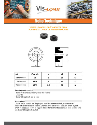 1 x EPDM skive TEGN SOLAR M12