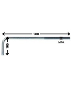 Hængsel metal lang længde M16X500 Gevind 150 Krog 100... 2