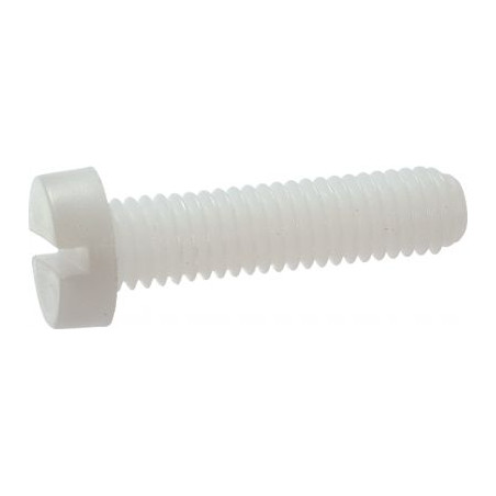 1 x Vis m-hastighed panhoved kærv M2.5X8 polyamid 6.6 naturlig nylon mikroskruer