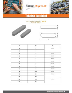 Parallel nøgle Rå stål 10X8 længde 60 2