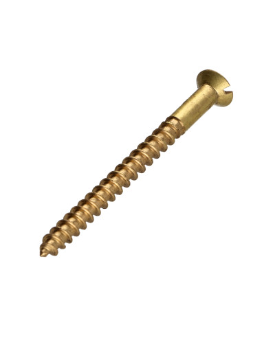1 x Træskrue Messing 6X60 boret og tappet M3...
