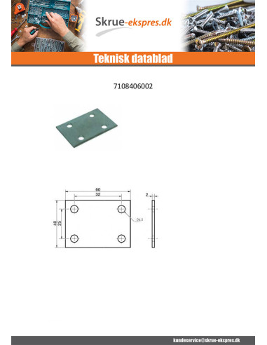 1 x Monteringsplade FORSAMLING 40X60...