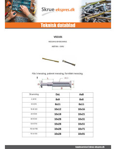 Skrue binder M4 Messing for Stramme 6 to 10 2