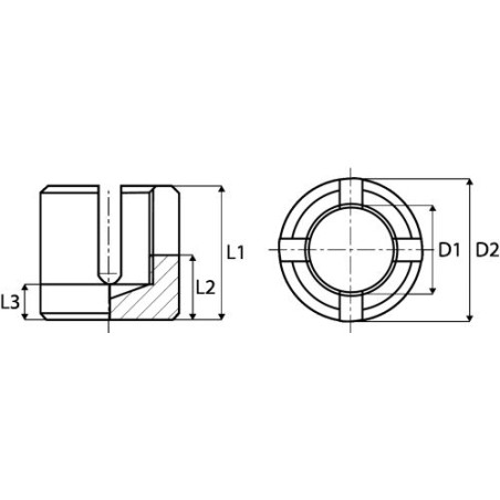 1 x Krydsklemme til wire for Blødt kabel diameter 4 Rustfrit stål A4