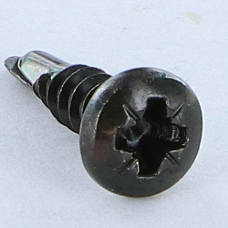 1 x Selvborende skrue Rustfrit stål A2 Sort panhoved Pozi 3,5X13