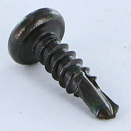 1 x Selvborende skrue Rustfrit stål A2 Sort panhoved Pozi 3,5X13