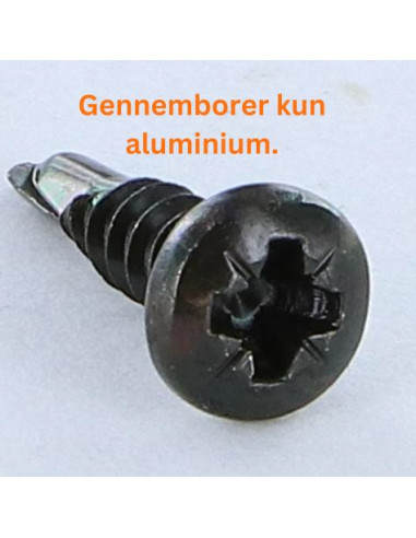 1 x Selvborende skrue Rustfrit stål A2 Sort...