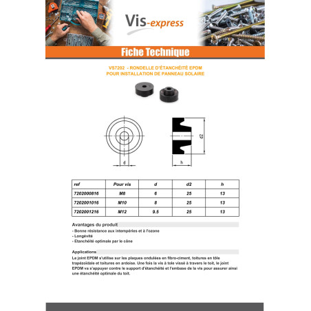 1 x EPDM skive TEGN SOLAR M10