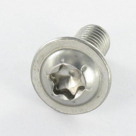 1 x Vis m-hastighed pan hoved Flange T30 M6X90 Fuld trÃ¥d Rustfrit stål A2