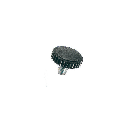 1 x Vis m-hastighed hoved riflet sort nylon stang elforzinket stål M6X50
