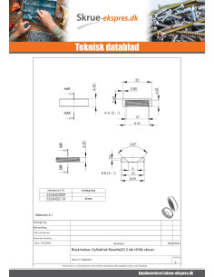 Cylindrisk rosette Sort messing diameter 20 Skrue 5 to 6 2