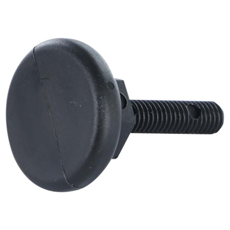 1 x FOD Jack skrue justering M8X50 Hoveddiameter 30 sort nylon