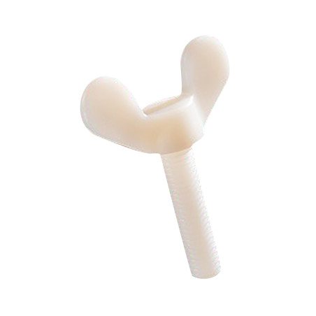 1 x Skrue vinger M6X30 naturlig nylon