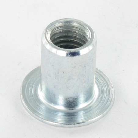 1 x Bindemøtrik fladt hoved Hoveddiameter 22,5 diameter 13 Længde under hoved 18 M10 elforzinket stål