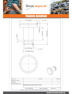 Akse Skulder 8X16,5 elforzinket stål 2