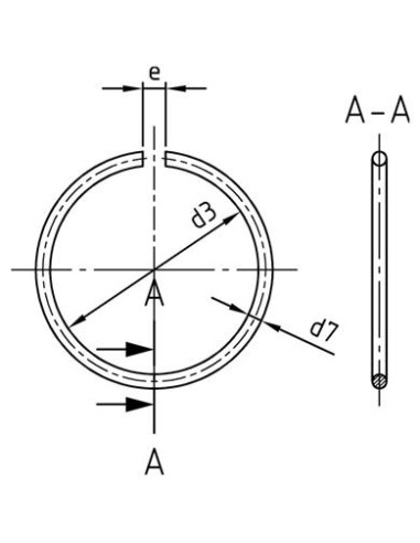 1 x Runde trådringe til aksler med diameter 20...