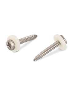 Gevindvalse skrue panhoved Pozi PZ8 + Skiver Nylon 3,9X32...