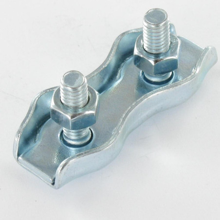 1 x Flad duplex wireklemme elforzinket stål Blødt kabel af 5