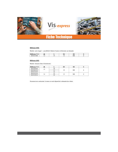 1 x Møtrik Sekskantet fatning 8 M8 14X13...