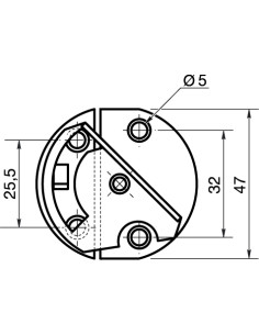 Bordbeslag rund diameter 47 elforzinket stål 2 stk 2