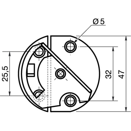1 x Bordbeslag rund diameter 47 elforzinket stål 2 stk