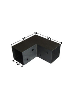 Samleplade EKSPRES i L sort galvaniseret 122X226X224 2