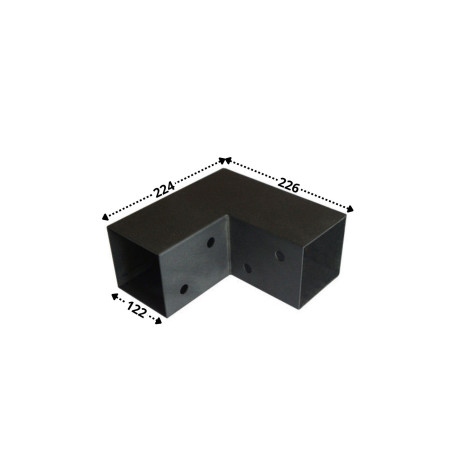 1 x Samleplade EKSPRES i L sort galvaniseret 122X226X224