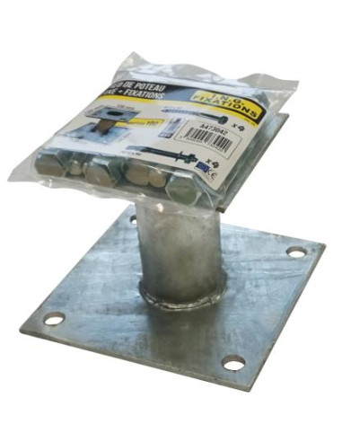 1 x Stolpebase fast med FASTGØRELSER 140X140...