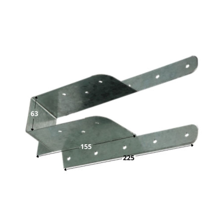 1 x Bjælkesko med foldbar flange sendzimir 63X155