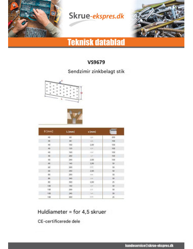 1 x Samleplade elforzinket stål sendzimir...