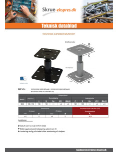 Stolpebase justering 130X130 M20 Sort 2