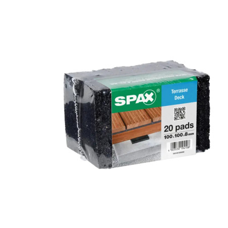 1 x Parti på 20 Bjælkebeskyttelsespuder Spax 100X100X8