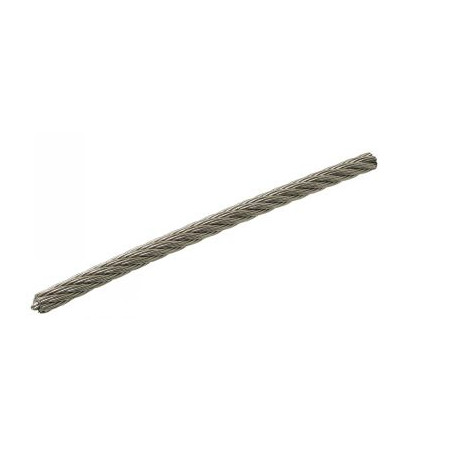 1 x Meter Blødt kabel diameter 2,5 Rustfrit stål A4 7X7 max. belastning 500 kg (sælges pr. meter)