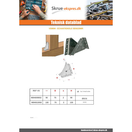 1 x Bjælkesko uden flange sendzimir 130X130X7