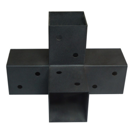 1 x Samleplade EKSPRES 4 Retninger sort galvaniseret 122X266X326