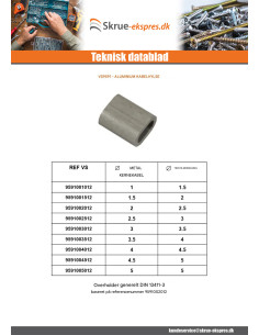 Krympemuffe Aluminium til kabel tekstilkerne diameter 4,5... 2