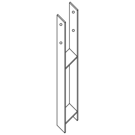 1 x Stolpebase stil H 91X600X60X6 modstandsdygtig mod korrosion varmgalvaniseret stål