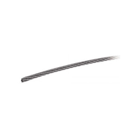 1 x Meter Blødt kabel diameter 10 Rustfrit stål A4 7X7 max. belastning 5200 kg (sælges pr. meter)